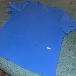 Figs Royal Blue V-Neck Scrub Top Women’s XXL